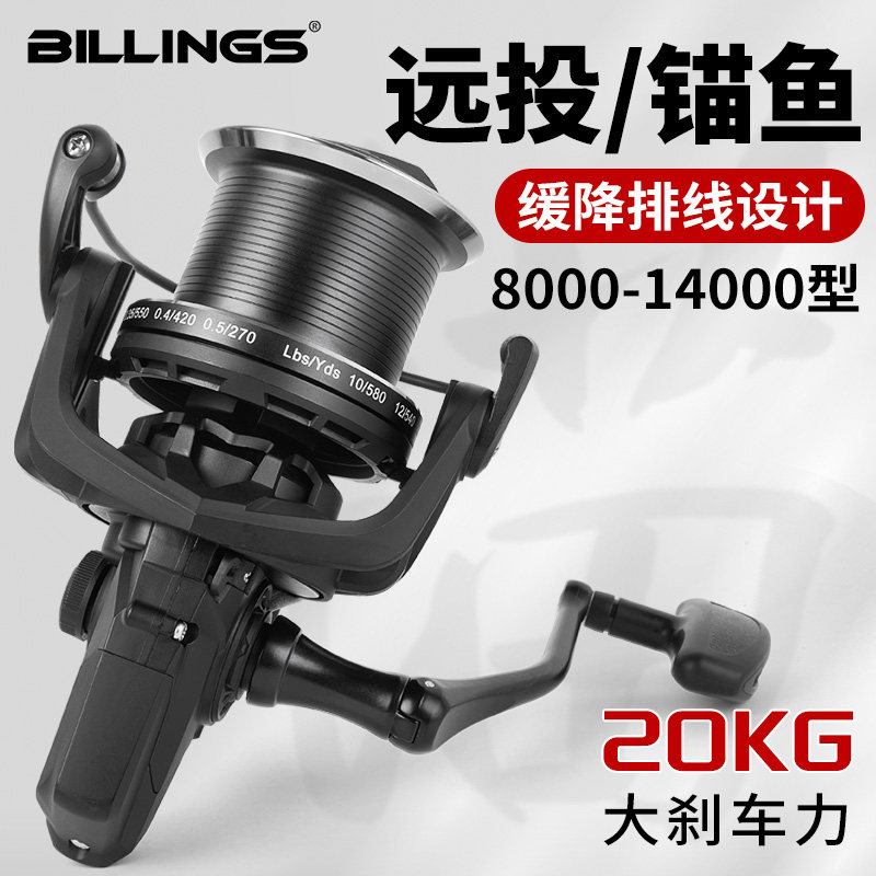 锚鱼轮无间隙卷线器锚杆全金属线杯远投海竿轮8000型鱼轮海钓轮10