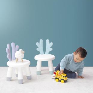 儿童凳子靠背椅塑料加厚幼儿园宝宝卡通小板凳可爱防滑家用座椅
