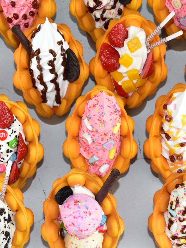 仿真鸡蛋仔冰淇淋模型摆设港式滋蛋仔样品食品模具道具冰激凌模型