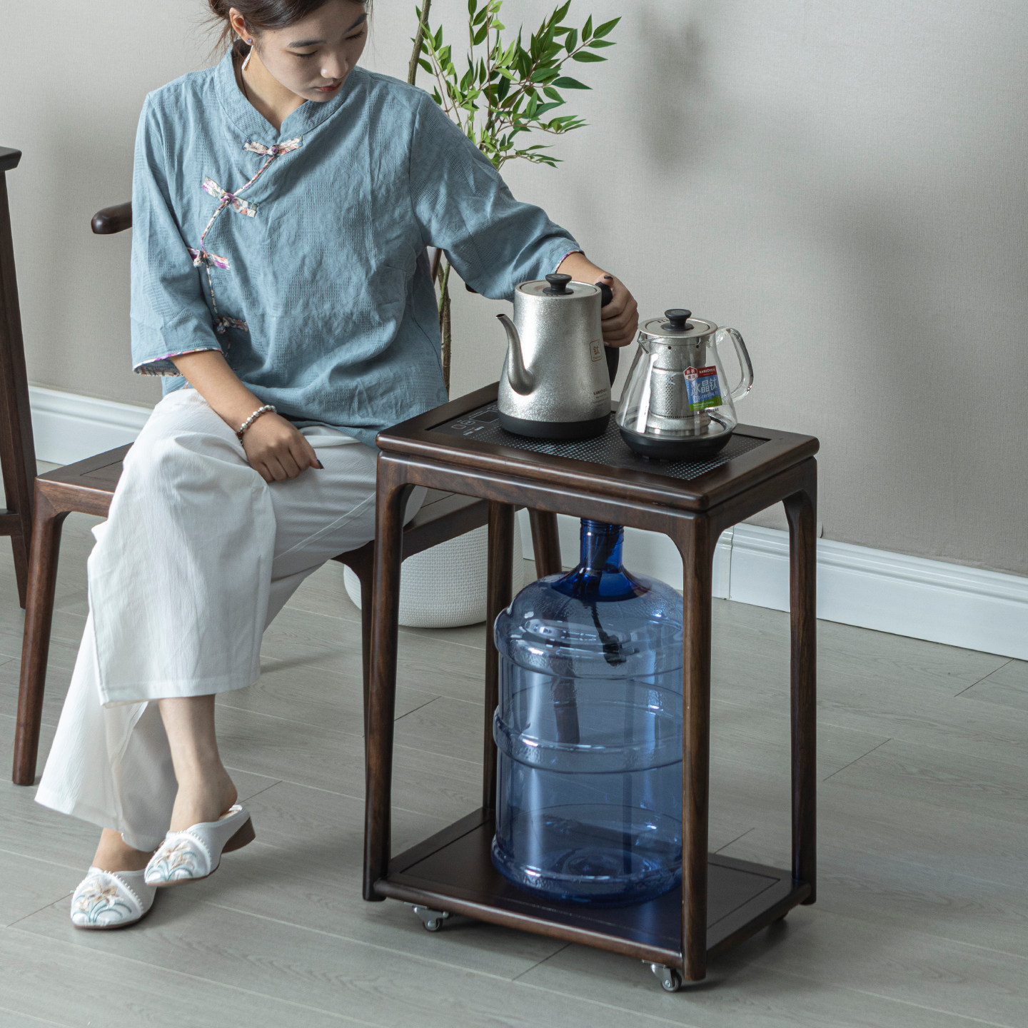 乌金木茶水柜茶水架家用嵌入式烧水壶一体沙发侧边柜可移动茶边几,住宅家具,角几/边几,淘宝优惠券,粉丝福利购,淘宝优惠卷