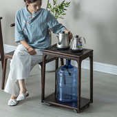 乌金木茶水柜茶水架家用嵌入式 烧水壶一体沙发侧边柜可移动茶边几