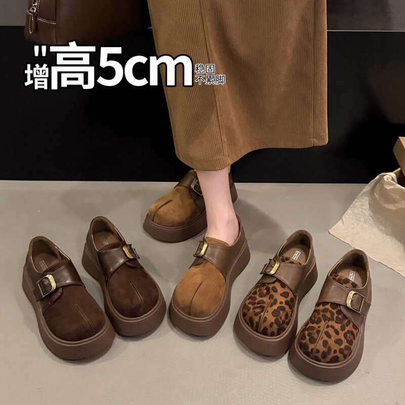 厚底全包勃肯鞋女2026新款秋季一脚蹬豆豆博肯单鞋复古休闲乐福鞋