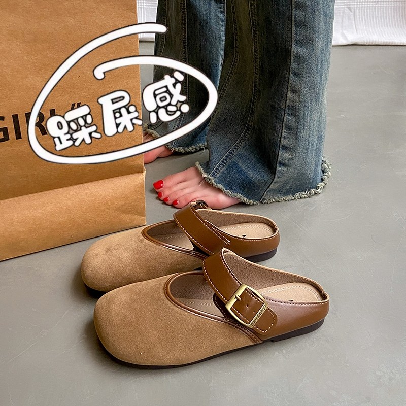 勃肯鞋女平底包头半拖鞋外穿2025新款春夏一脚蹬孕妇博肯凉拖34码,女鞋,包头拖,淘宝优惠券,粉丝福利购,淘宝优惠卷