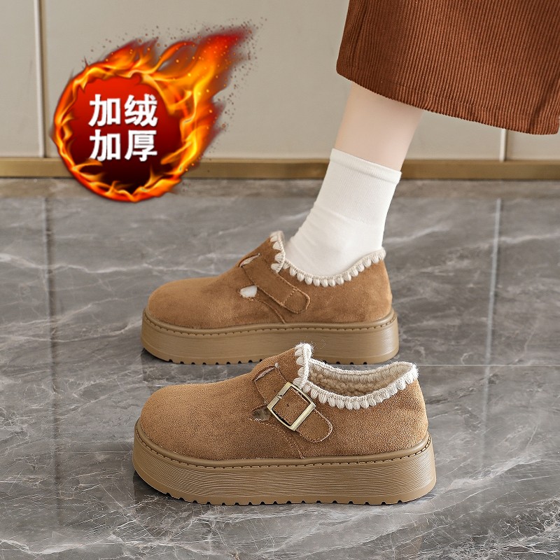 【杨幂同款】加绒毛毛乐福勃肯鞋