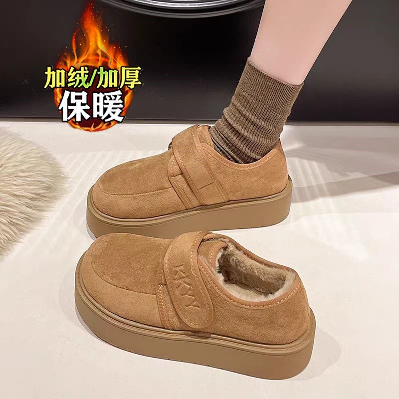 厚底雪地靴加绒勃肯女鞋2025新款冬季乐福鞋大码41魔术贴面包棉鞋,女鞋,时尚雪地靴,淘宝优惠券,粉丝福利购,淘宝优惠卷