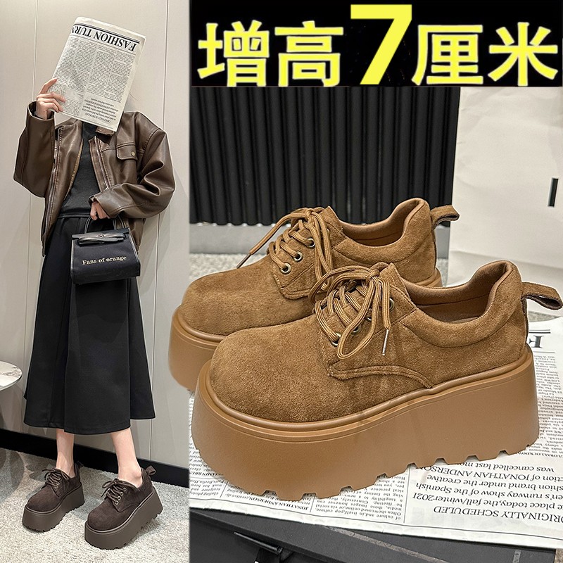 踩屎感厚底勃肯鞋女复古乐福单鞋