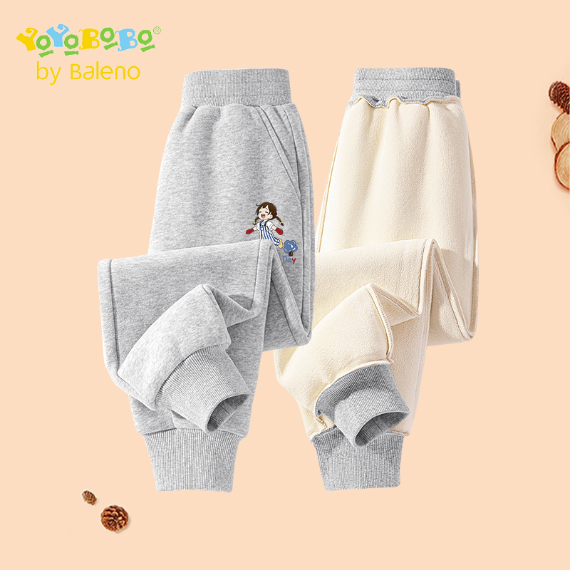 班尼路童装YBB系列女童休闲裤秋冬款儿童加绒运动长裤女大童裤子