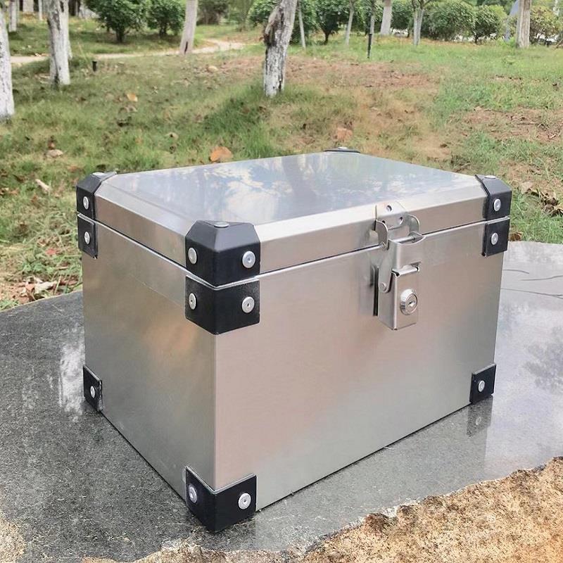后备箱304不锈钢电动电瓶摩托车尾箱加厚通用外卖储物工具大容量