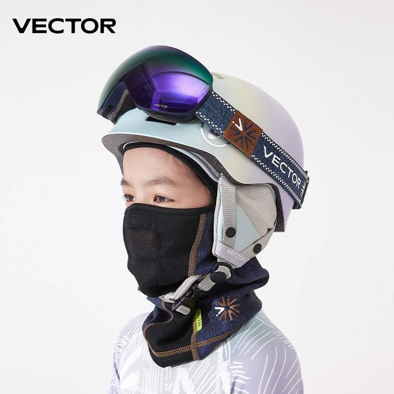 VECTOR23新款儿童滑雪面罩套头护颈保暖防风透气护脸户外滑雪装备