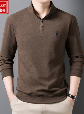 paolo保罗德绒打底衫男士半高领秋冬保暖内搭长袖t恤加厚双面绒男