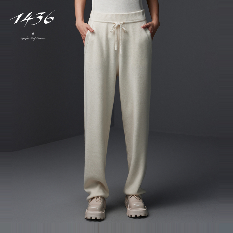 1436 稚真羊绒系列 小山羊绒休闲风格四平羊绒女裤