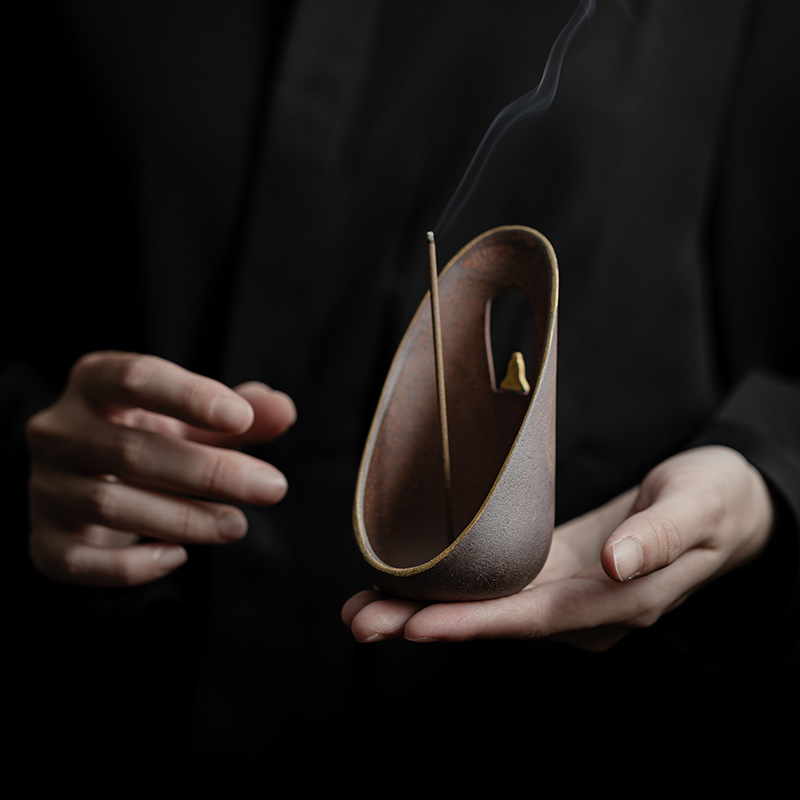 菩影香插创意陶瓷线香炉室内书房香插香座功夫茶道配件摆件香薰炉