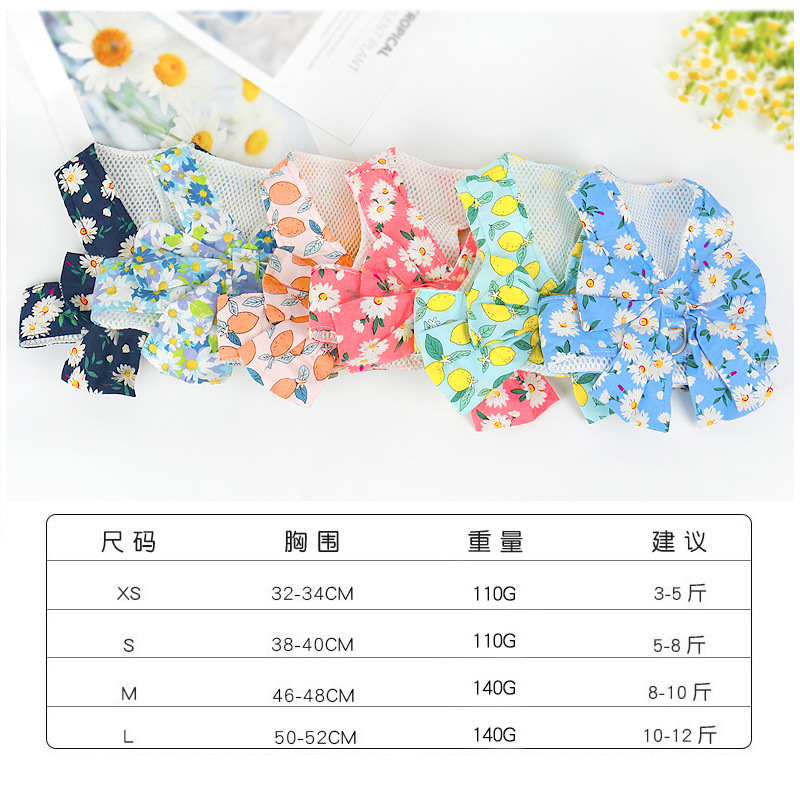 狗狗牵引绳夏季薄款泰迪比熊博美雪纳瑞小型犬jk裙宠物猫咪胸背带