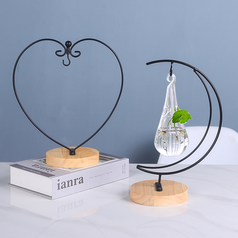 月亮型支架吊瓶挂钩娃娃吊篮微景观多肉植物悬挂铁艺创意