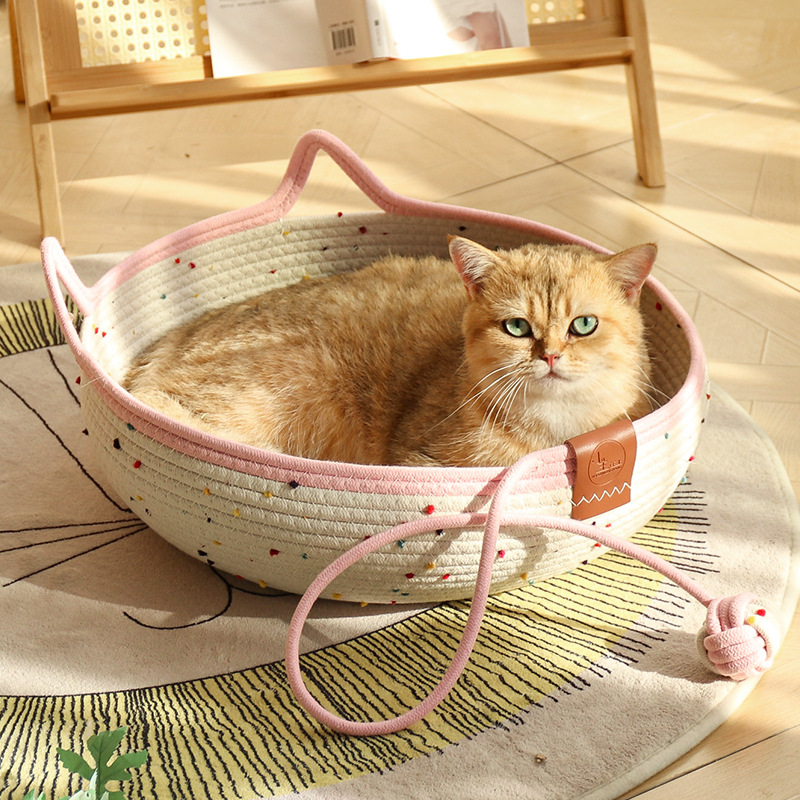 粗麻编织藤编猫窝冬季保暖宠物窝四季通用耐抓耐磨猫抓板猫咪用品