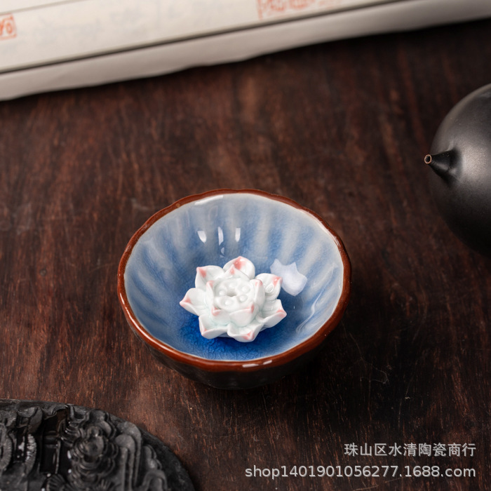 景德镇陶瓷香插香炉 线香盘 香座 新款荷花莲花