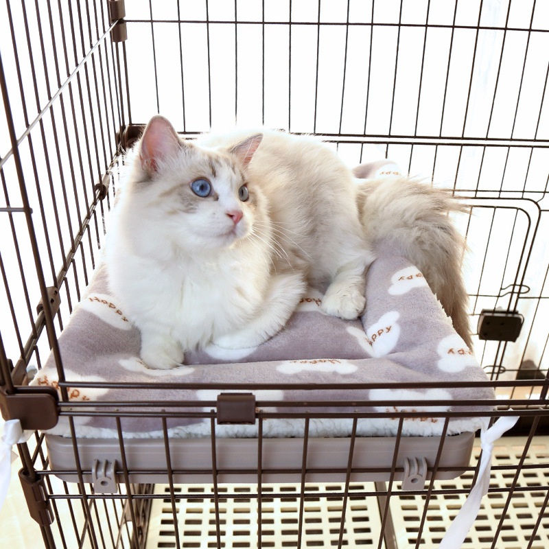 猫咪加绒猫笼平台垫猫垫子保暖法兰绒可固定宠物毛毯狗窝垫子