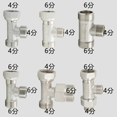 6分转4分活接三通分水阀智能马桶水龙头一进二出六分四分全铜加厚