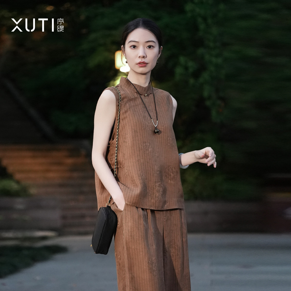 新中式100%桑蚕丝立领上衣女