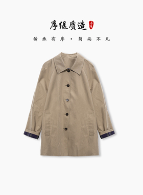 序缇质造国风新中式单排扣风衣外套女秋季新款显瘦上衣J35-20038