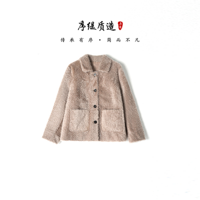 100%拉贡皮毛一体高奢皮草外套女