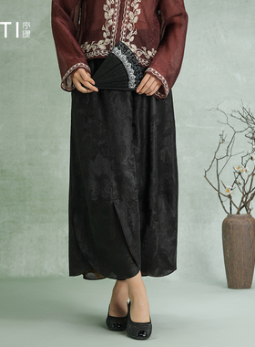 序缇质造『落香裥』春夏新中式桑蚕丝阔腿裤女高腰裤子H66-10228