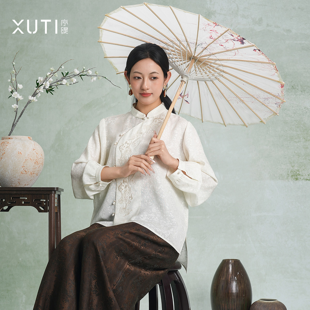 序缇质造 100%桑蚕丝绞罗新中式盘扣上衣女2026早春新款H49-27776,女装/女士精品,上衣,淘宝优惠券,粉丝福利购,淘宝优惠卷