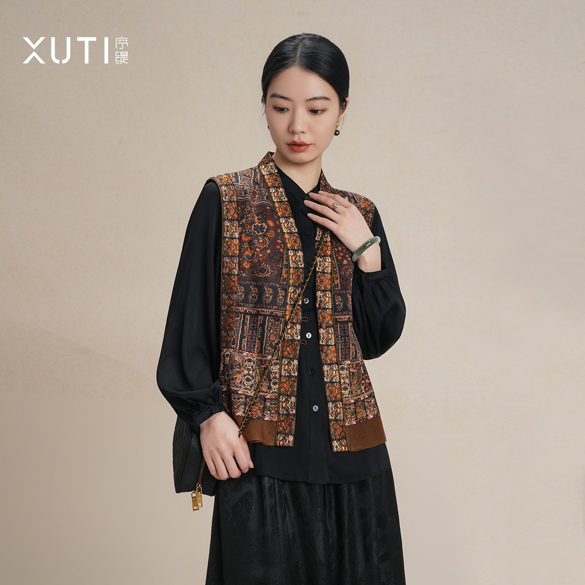 序缇质造『拾花酿春』非遗香云纱100%桑蚕丝马甲女早春H116-27590,女装/女士精品,上衣,淘宝优惠券,粉丝福利购,淘宝优惠卷