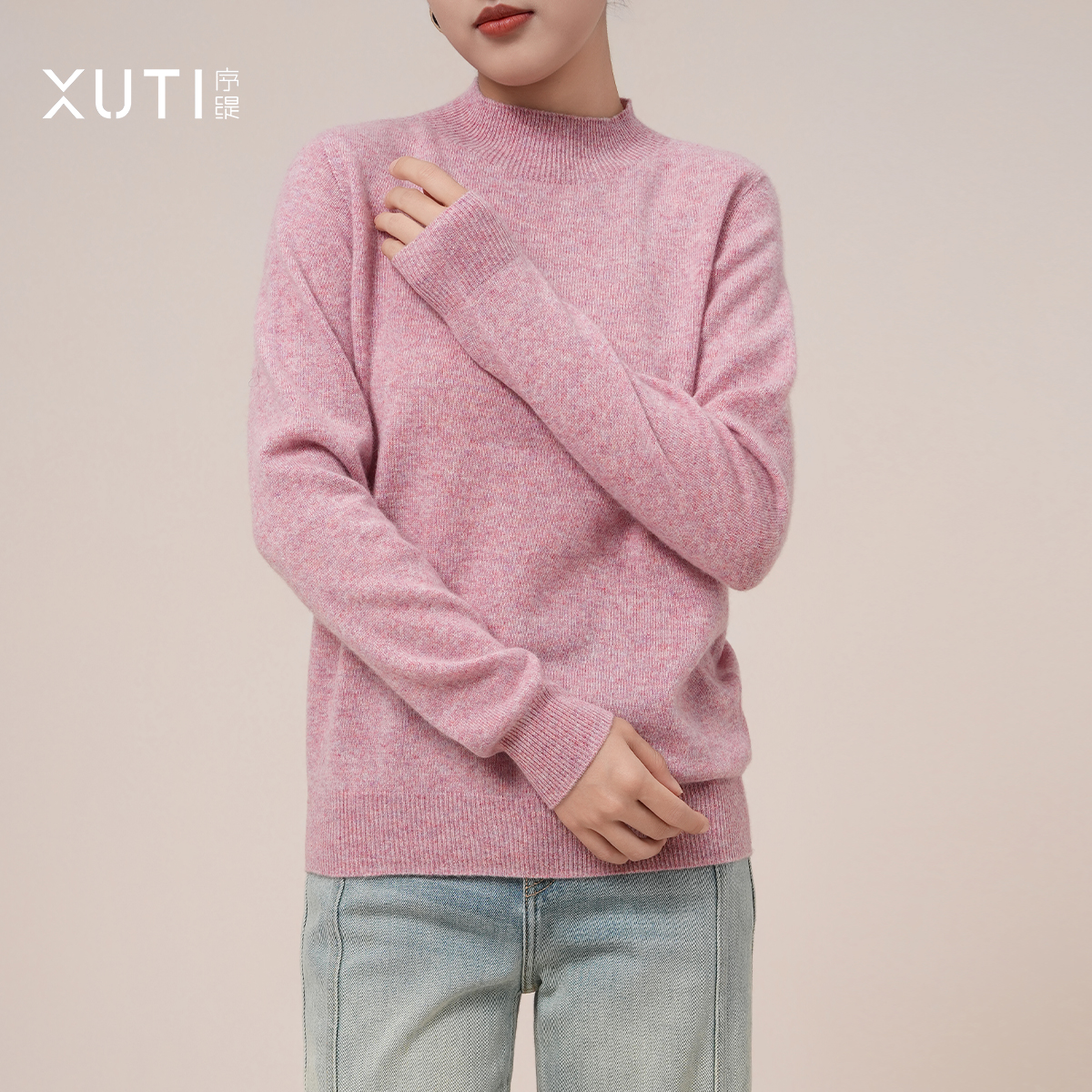 新中式100%山羊绒上衣女秋季毛衣