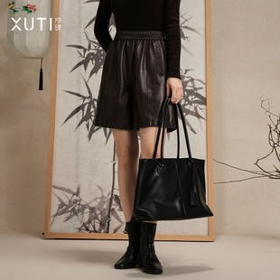 子H270 序缇质造100%绵羊皮 裤 女高级感2025新款 26761 休闲短裤