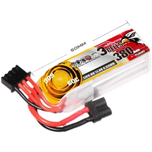 达尔文穿越机航模锂电池380MAH3S11.4V60C牙签无人机电池LIPO