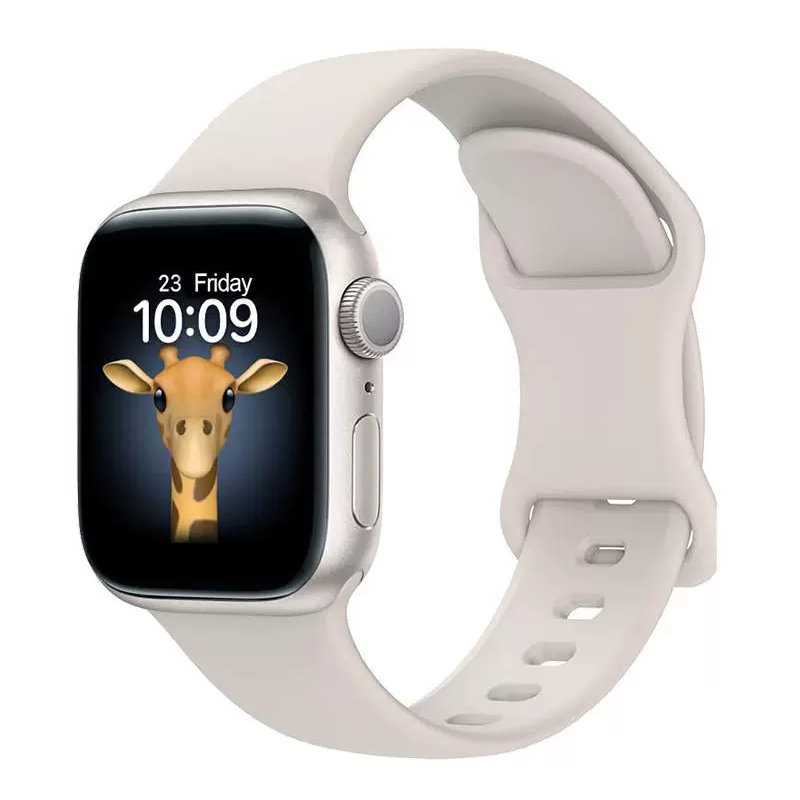 适用applewatch苹果s10手表带iwatch9/8/7表带蝴蝶扣硅胶运动腕带