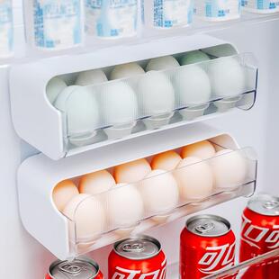 抽屉式鸡蛋收纳盒冰箱侧门壁挂架无痕贴冷藏收纳神器蛋托架鸡蛋盒