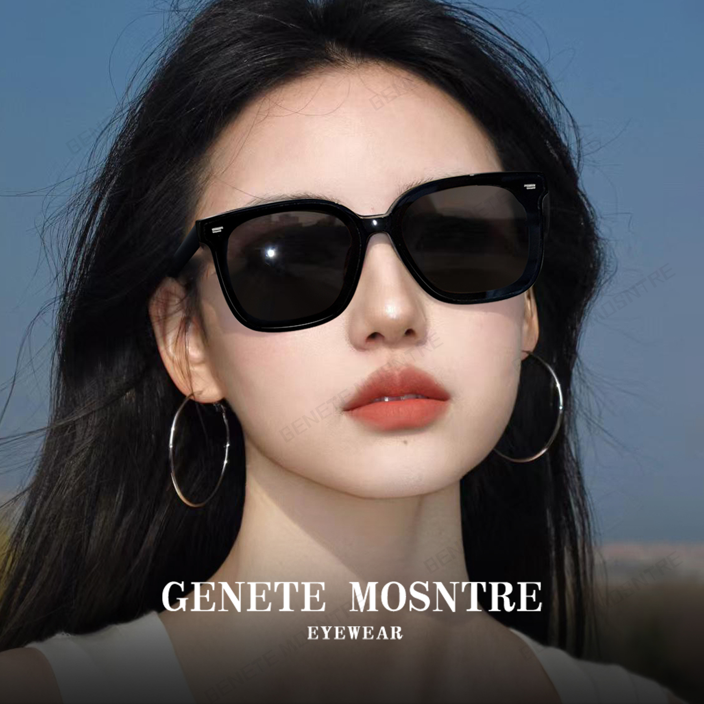 2025黑色gm太阳眼镜大脸显脸小女