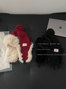 COCONUT 高品质冬季加绒加厚针织护耳帽雷锋帽韩系博主同款毛织帽