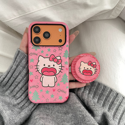 贪吃大口小猫磁吸适用于华为pura70/Mate80小米ari苹果IPHONE17PROMAX菲林16手机壳15支架14二合一13/12/11