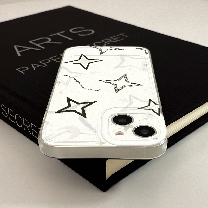 星月波浪英文镂空苹果镂空