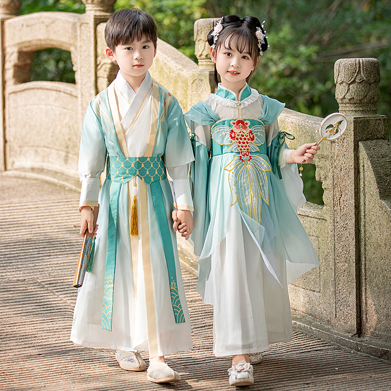 儿童汉服男女童唐装国学服演出服