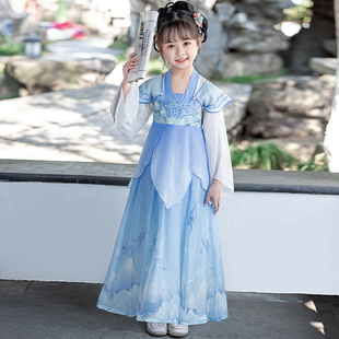 汉服女童秋季2025新款古风超仙唐装公主裙儿童国风男童国学演出服