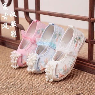 老北京手工布鞋 女童绣花鞋 中国风搭配汉服鞋 儿童民族舞蹈刺绣童鞋