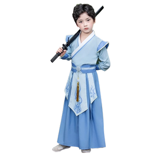 儿童汉服男童2026新款女宝宝书童中国风儒裙超仙国学服装演出服秋