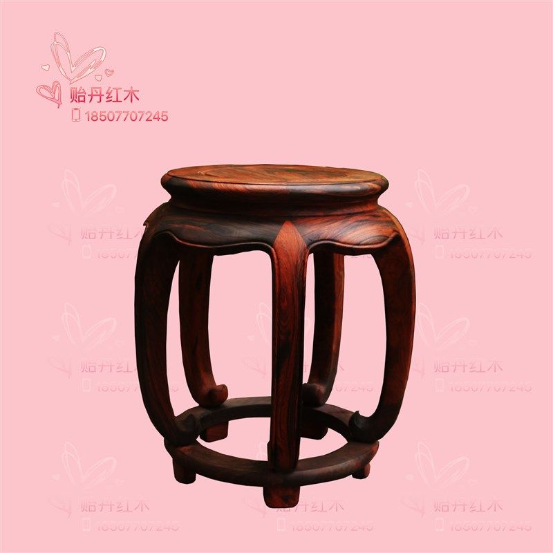 老挝大红酸枝鼓凳 交趾黄檀绣墩 老红木家具绣墩 全独无拼无白皮,住宅家具,红木椅凳,淘宝优惠券,粉丝福利购,淘宝优惠卷