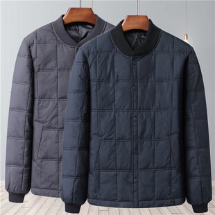 中老年人羽绒服男内外穿居家服爷爷轻薄保暖秋冬装V爸爸羽绒内里