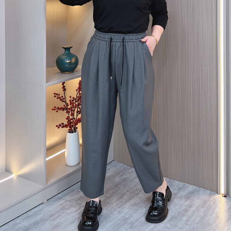 哈伦裤女200斤胖mm春秋新款萝z卜裤宽松显瘦大码胖mm休闲奶奶裤子