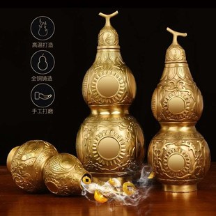 聚贤阁开盖純铜k葫芦挂件摆件大梁家居客厅店铺办公室装饰品