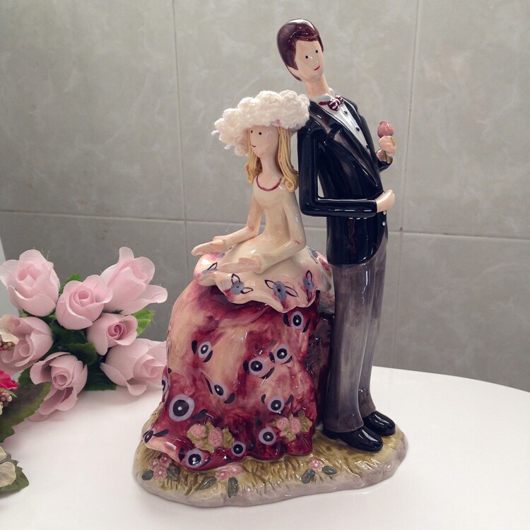 情侣陶瓷摆件装饰品 创意七夕情人节520送女生浪漫礼物 女朋友