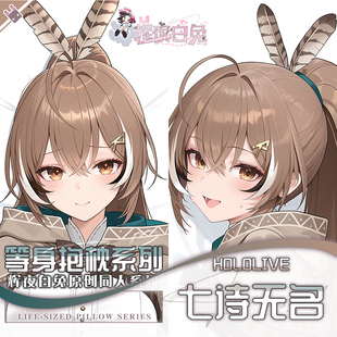 辉夜白兔原创七诗无名Hololive二次元虚拟主播周边等身定制抱枕套