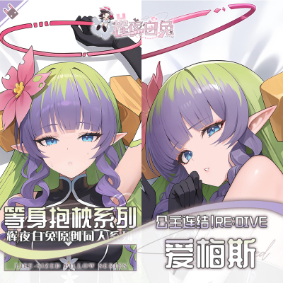 辉夜白兔原创爱梅斯公主连结二次元游戏周边等身抱枕套