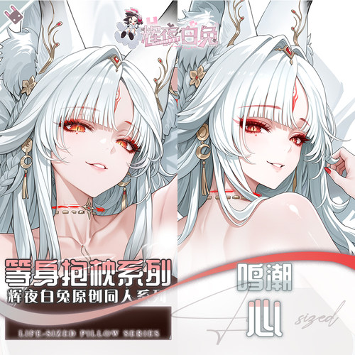 辉夜白兔原创心鸣潮二次元游戏动漫周边等身定制可拆卸抱枕套可入