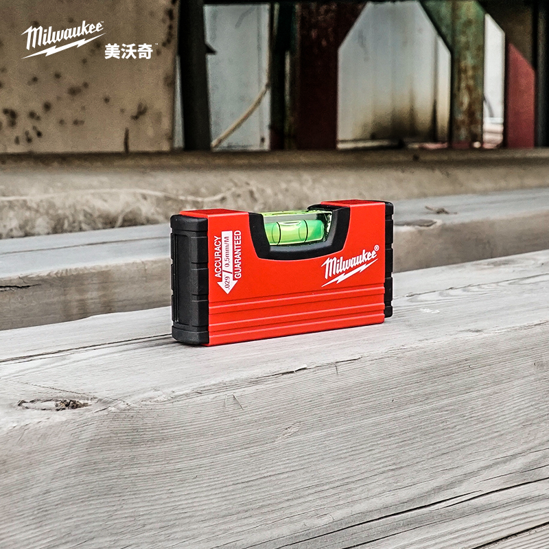 美沃奇milwaukee米沃奇迷你小型水平尺便携式高精度铝合金小水泡